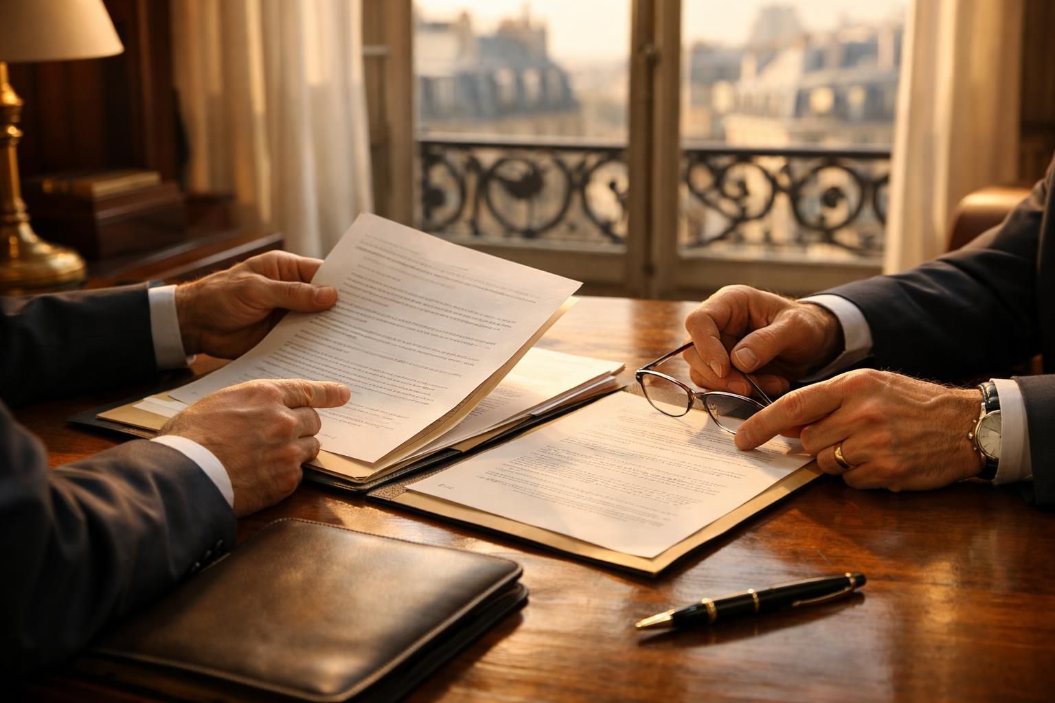 Dirigeant consultant son avocat pénaliste autour d'un dossier de défense