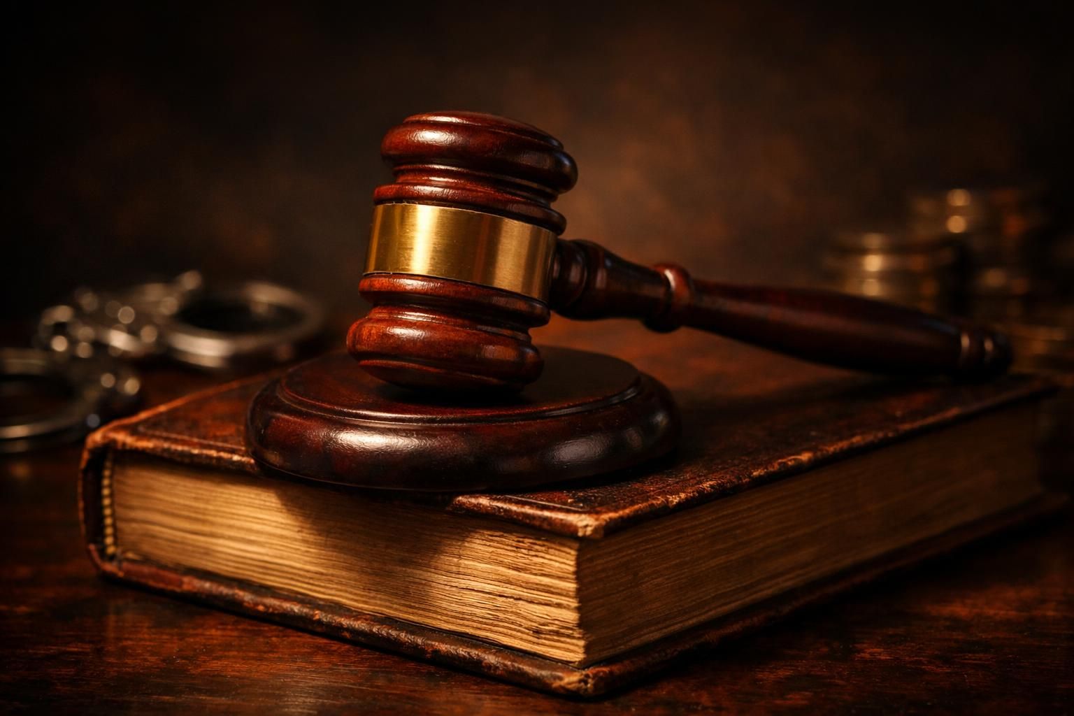 Marteau de juge posé sur un code juridique, évoquant le volet pénal de la fraude fiscale